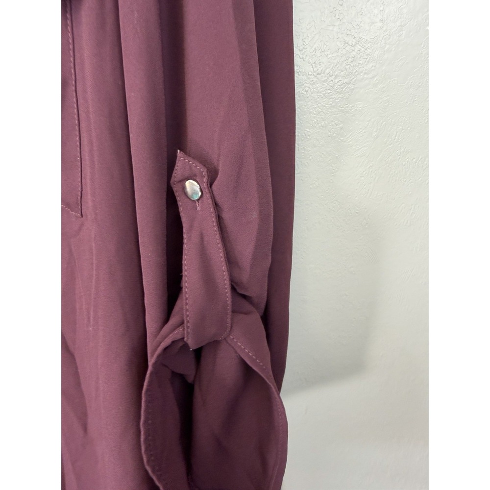 CATO Plus Size Maroon 1/4‎ Zip up Blouse Size 18/20 - Picture 2 of 5